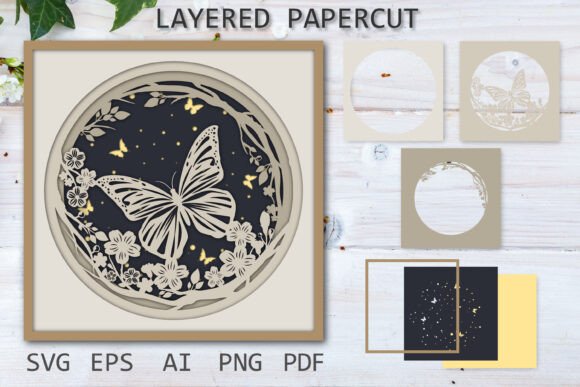 3D SVG Butterfly for Shadow Boxes