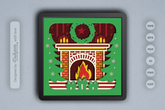 3D SVG Christmas Fireplace Review