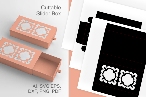 Bloom Block Cutout 1 Slive N Drawer Box: 3D SVG Gift Boxes
