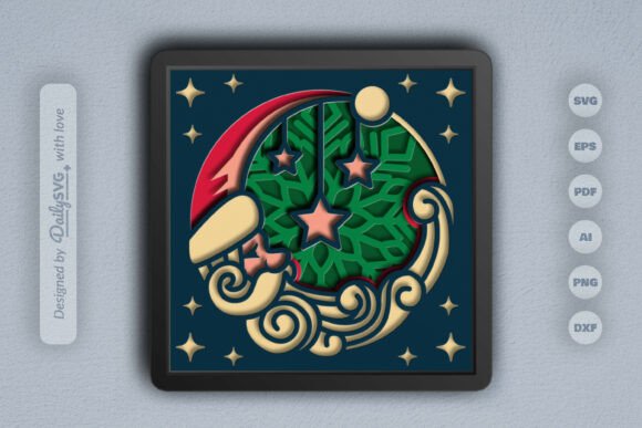 Christmas 3D SVG: Santa Papercut Review