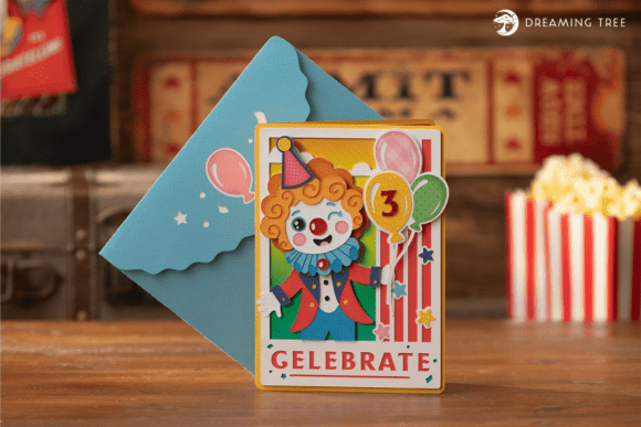 Clowning Around Card SVG: 3D Birthdays