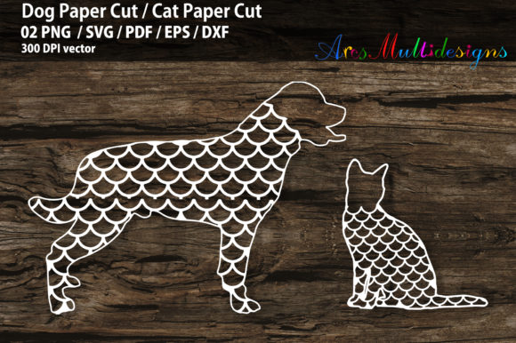 Dog & Cat Paper Cut SVGs for Crafts Graphics