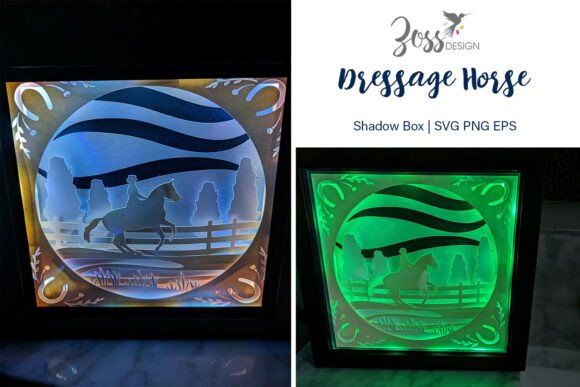 Dressage Horse Shadow Box SVG for Crafts & Graphics
