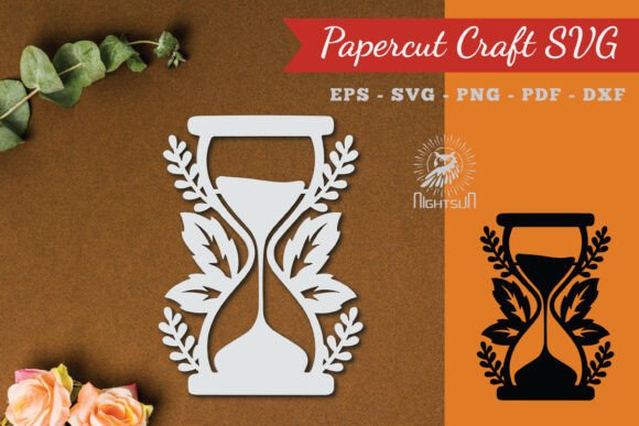 Floral Hourglass SVG: Crafts & Graphics
