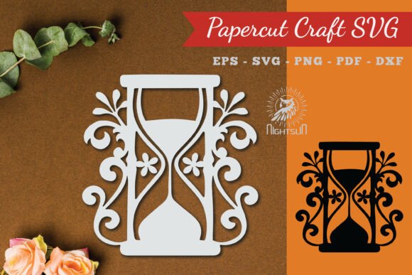 Floral Hourglass SVG for Crafts & Graphics