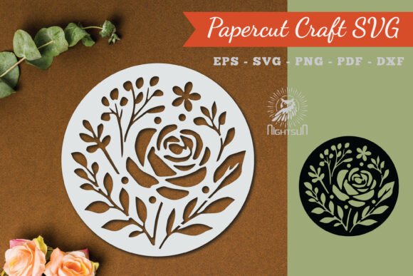 Floral Round Paper Cut SVG 2: Graphics for Crafts