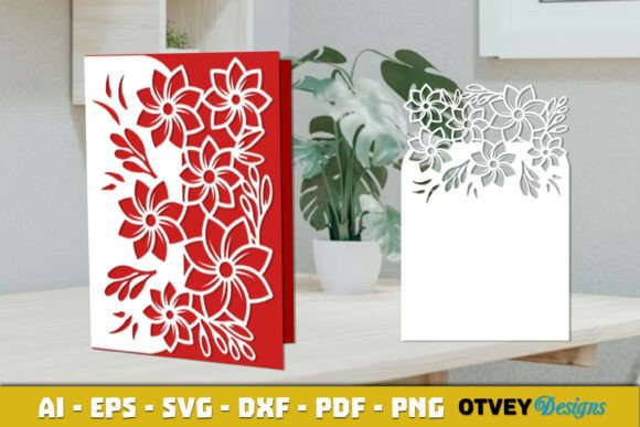 Flower Card SVG for Crafts and Graphics