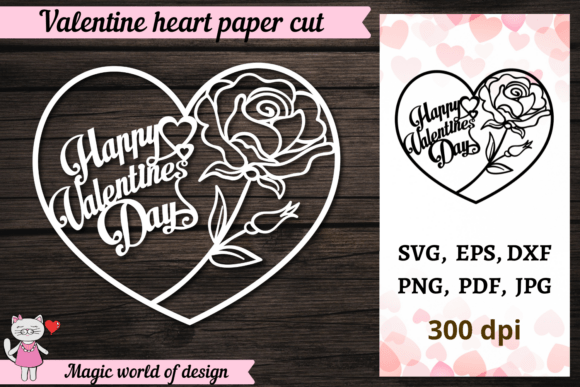 Heart Valentine Paper Cut: Graphics for Crafts