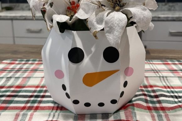 Holiday Cardstock Vases - Snowman 3D SVG for Christmas
