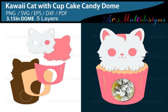Kawaii Cat 3D SVG for Cats Branding
