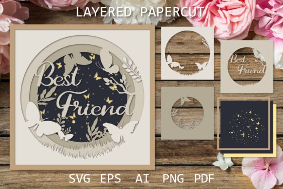 Reviewing Best Friend Layered Papercut Card SVG for 3D Shadow Boxes