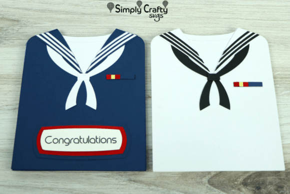 Sailor Uniform Card SVG: 3D SVG for Greeting Cards