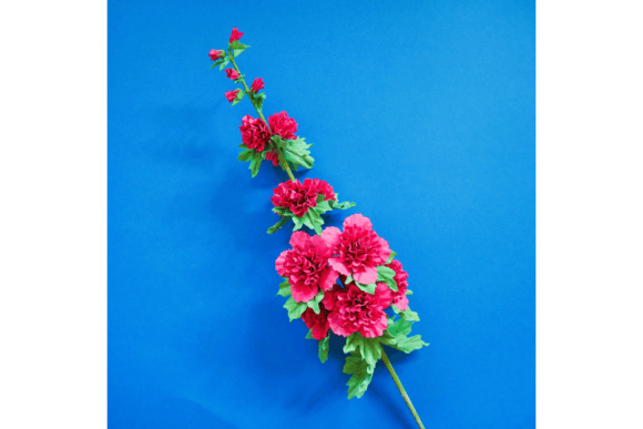 Small Double Hollyhocks: 3D SVG Paper Flowers