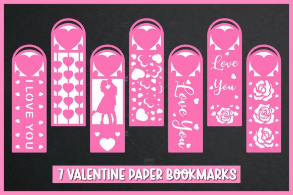 Valentine Bookmarks SVG for Crafts and Graphics