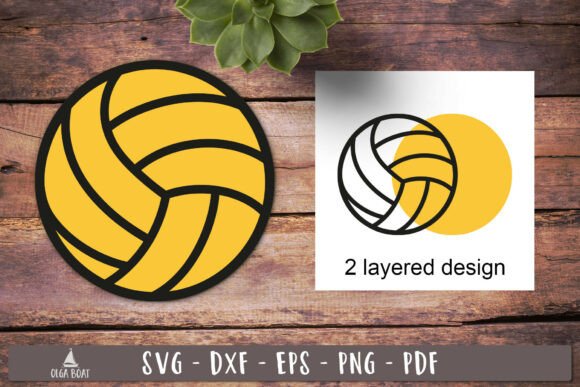 Volleyball Layered SVG Design Ball for Graphics and Crafts